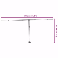 vidaXL Awning Post Set Garden Balcony Patio Metal Awning Support Post Iron - white, 600 x 245 cm