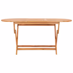 vidaXL Solid Teak Wood Folding Outdoor Dining Set 9 Piece Outdoor Furniture