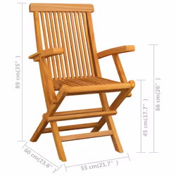 vidaXL Solid Teak Wood Folding Outdoor Dining Set 9 Piece Outdoor Furniture - Additional view 8