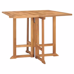 vidaXL Solid Teak Wood Folding Outdoor Dining Set 5 Piece Outdoor Furniture