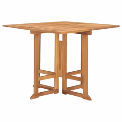 vidaXL Solid Teak Wood Folding Outdoor Dining Set 5 Piece Outdoor Furniture