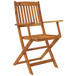 vidaXL Solid Acacia Wood Folding Garden Dining Set 9 Piece Chairs and Table - Additional view 2