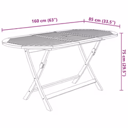 vidaXL Solid Acacia Wood Folding Garden Dining Set 9 Piece Chairs and Table - Additional view 6