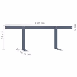 vidaXL Backrest for Pallet Sofa Light Grey 110 cm Iron Outdoor Furniture Frame - Additional view 3