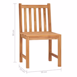 vidaXL Solid Teak Wood Garden Dining Set Outdoor Wooden Furniture 5/7 Piece - 4 piece
