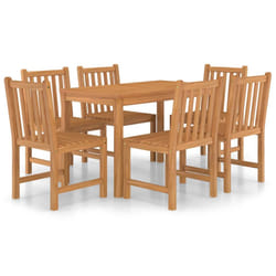 vidaXL Solid Teak Wood Garden Dining Set Outdoor Wooden Furniture 5/7 Piece - 6 piece