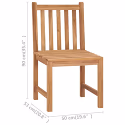vidaXL Solid Teak Wood Garden Dining Set Patio with/without Armrest 5/7 Piece - 7 - Additional view 3