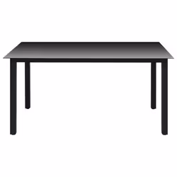vidaXL Garden Dining Set 7 Piece Black Outdoor Table and Chairs Furniture - Additional view 4