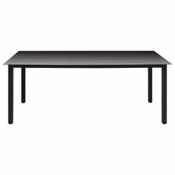 vidaXL Garden Dining Set 9 Piece Black Outdoor Table and Chairs Furniture - Additional view 4