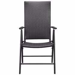 vidaXL Garden Dining Set 9 Piece Black Outdoor Table and Chairs Furniture - Additional view 7