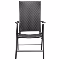 vidaXL Garden Dining Set 9 Piece Black and Brown Outdoor Table and Chairs - Additional view 5