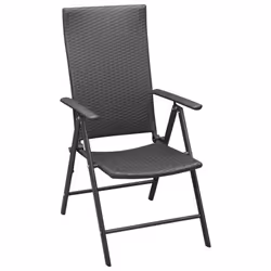 vidaXL Garden Dining Set 3 Piece Black and Brown Table and Chairs Outdoor