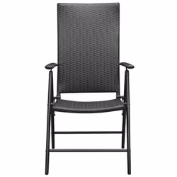 vidaXL Garden Dining Set 5 Piece Black Table and Chairs Outdoor Furniture