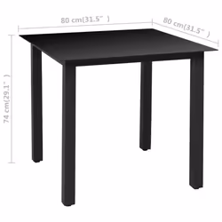 vidaXL Garden Dining Set 3 Piece Black and Brown Outdoor Table and Chairs