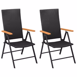 vidaXL Garden Dining Set 3 Piece Black and Brown Outdoor Table and Chairs - Additional view 6