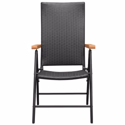 vidaXL Garden Dining Set 7 Piece Black and Brown Outdoor Table and Chairs - Additional view 5