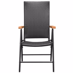 vidaXL Garden Dining Set 7 Piece Black and Brown Outdoor Chairs and Table - Additional view 6