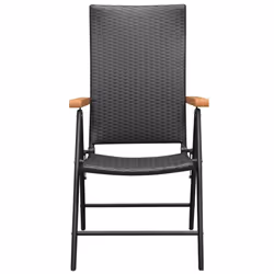 vidaXL Garden Dining Set 7 Piece Black and Brown Patio Table Chairs Furniture - Additional view 6