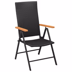 vidaXL Garden Dining Set 7 Piece Black and Brown Table and Chairs Furniture - Additional view 5