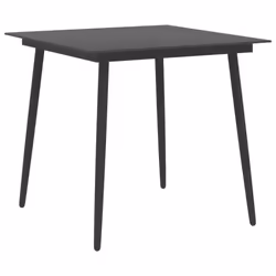 vidaXL Garden Dining Set 5 Piece Black and Brown Patio Chairs Table Furniture - Additional view 4