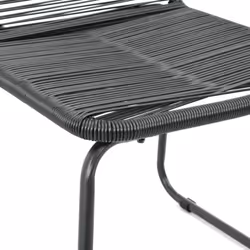 vidaXL Garden Dining Set 3 Piece PVC Rattan Black Patio Outdoor Furniture Set - Additional view 5