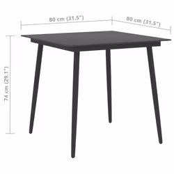 vidaXL Garden Dining Set 3 Piece PVC Rattan Black Patio Outdoor Furniture Set - Additional view 6