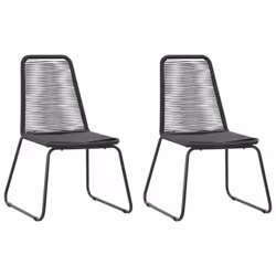 vidaXL Garden Dining Set 3 Piece PVC Rattan Black Patio Outdoor Furniture Set