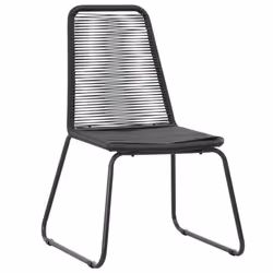 vidaXL Garden Dining Set 3 Piece PVC Rattan Black Patio Outdoor Furniture Set - Additional view 4