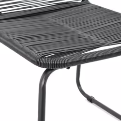 vidaXL Garden Dining Set 3 Piece PVC Rattan Black Patio Outdoor Furniture Set - Additional view 5