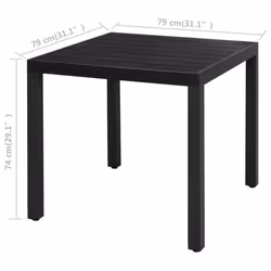 vidaXL Garden Dining Set 3 Piece PVC Rattan Black Patio Outdoor Furniture Set - Additional view 6