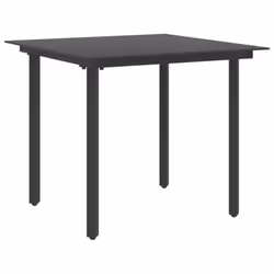 vidaXL Garden Dining Set 3 Piece PVC Rattan Black Outdoor Table and Chairs - Additional view 4