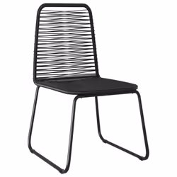 vidaXL Garden Dining Set 3 Piece PVC Rattan Black Outdoor Table and Chairs - Additional view 6