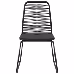vidaXL Garden Dining Set 3 Piece PVC Rattan Black Outdoor Table and Chairs - Additional view 7