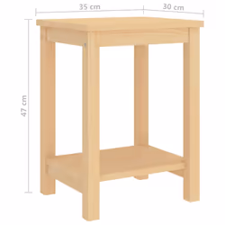 vidaXL Solid Wood Pine Bedside Cabinet Light Wood End Side Table Nightstand - Additional view 4