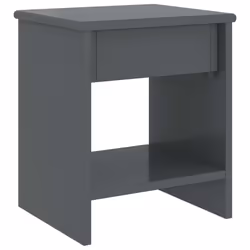vidaXL Solid Pinewood Bedside Cabinet Dark Grey 40 cm Wooden Side End Table - Additional view 3