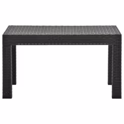 vidaXL Garden Table Anthracite PP Rattan Outdoor Coffee Tea Couch Lounge Table