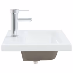 vidaXL Built-in Basin with Faucet 61x39x18 cm Ceramic White Bathroom Sink - Additional view 3