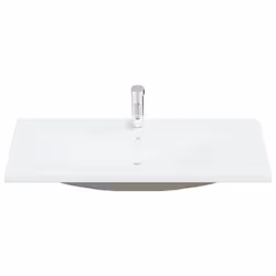 vidaXL Built-in Basin with Faucet 101x39x18 cm Ceramic White Bathroom Sink - Additional view 2
