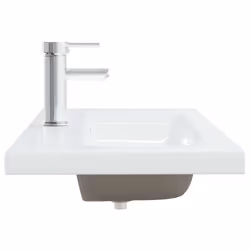 vidaXL Built-in Basin with Faucet 101x39x18 cm Ceramic White Bathroom Sink - Additional view 3