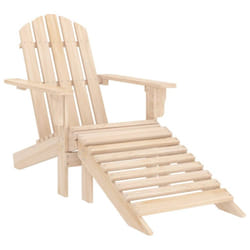 vidaXL Solid Fir Wood Garden Adirondack Chair with Ottoman Outdoor Lounge