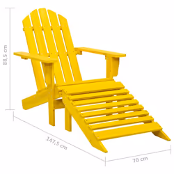 VidaXL 315864 outdoor chair Terrace Padded seat Pinewood Yellow - Additional view 8