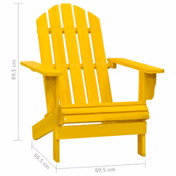 vidaXL Garden Adirondack Chair Solid Fir Wood Yellow - Additional view 5