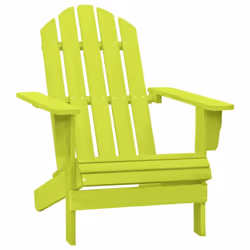 vidaXL Solid Fir Wood Garden Adirondack Chair Green Wooden Outdoor Armchair