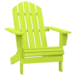 vidaXL Solid Fir Wood Garden Adirondack Chair Green Wooden Outdoor Armchair