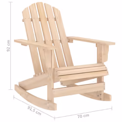 vidaXL Garden Adirondack Rocking Chair Solid Fir Wood - Additional view 5