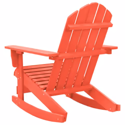 vidaXL Solid Fir Wood Garden Adirondack Rocking Chair Red Outdoor Seating