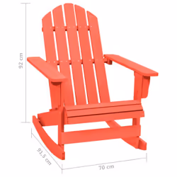 vidaXL Solid Fir Wood Garden Adirondack Rocking Chair Red Outdoor Seating - Additional view 5
