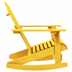 vidaXL Solid Fir Wood Garden Adirondack Rocking Chair Yellow Outdoor Seating