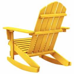 vidaXL Solid Fir Wood Garden Adirondack Rocking Chair Yellow Outdoor Seating