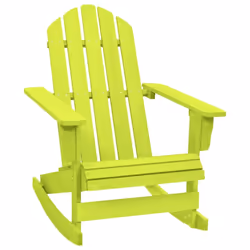 vidaXL Solid Fir Wood Garden Adirondack Rocking Chair Green Outdoor Seating